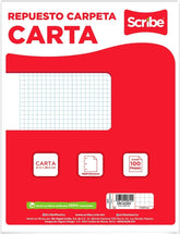 Papel p/Carpeta Carta 3 perforaciones 100 hojas Cuadro 5mm Scribe® 3402 Paquete 7506129408145 01
